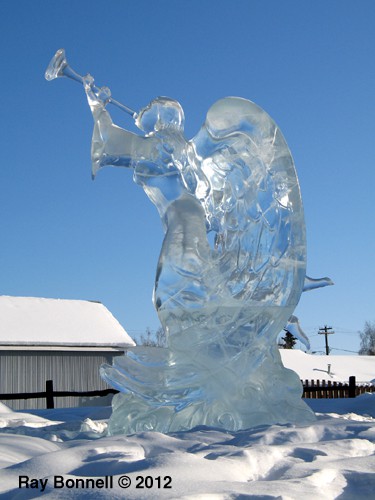 Angelmorphosis 2 - Blue Angel ice sculpture - Sketches of Alaska